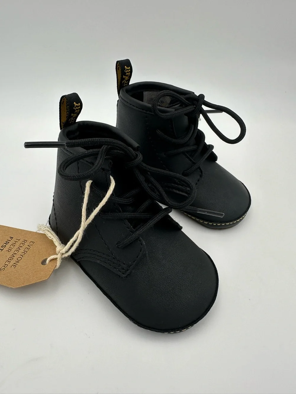 Dr. Martens Black Leather 1460 Crib Boots Shoes NWOB Size US 3